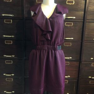 RACHEL Rachel Roy Burgundy Ruffle Dress 10